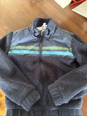 Splendid black and olive green fleece jacket